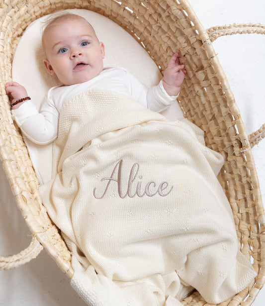 Cosy knit deken - ivory