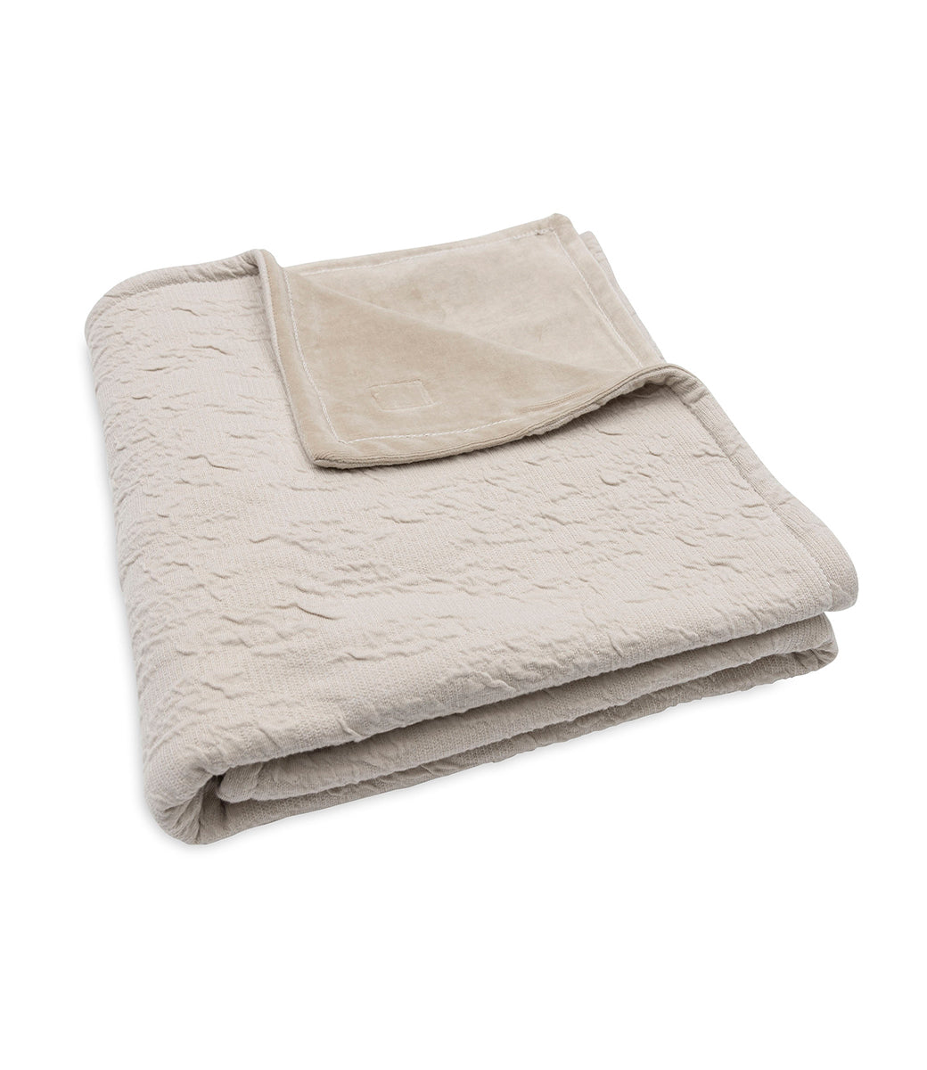Babydeken geborduurd // Soft waves velvet - nougat
