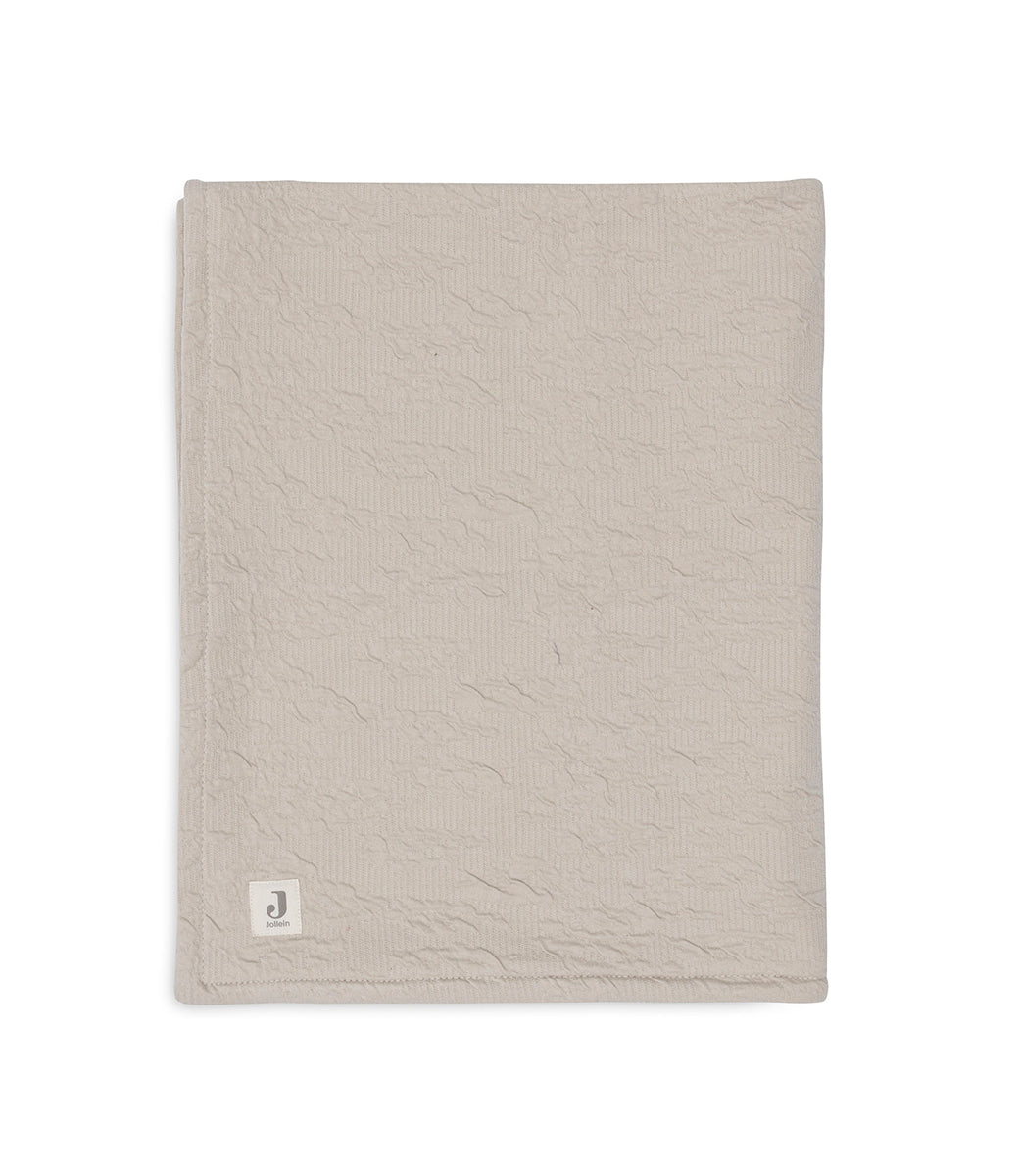 Babydeken geborduurd // Soft waves velvet - nougat