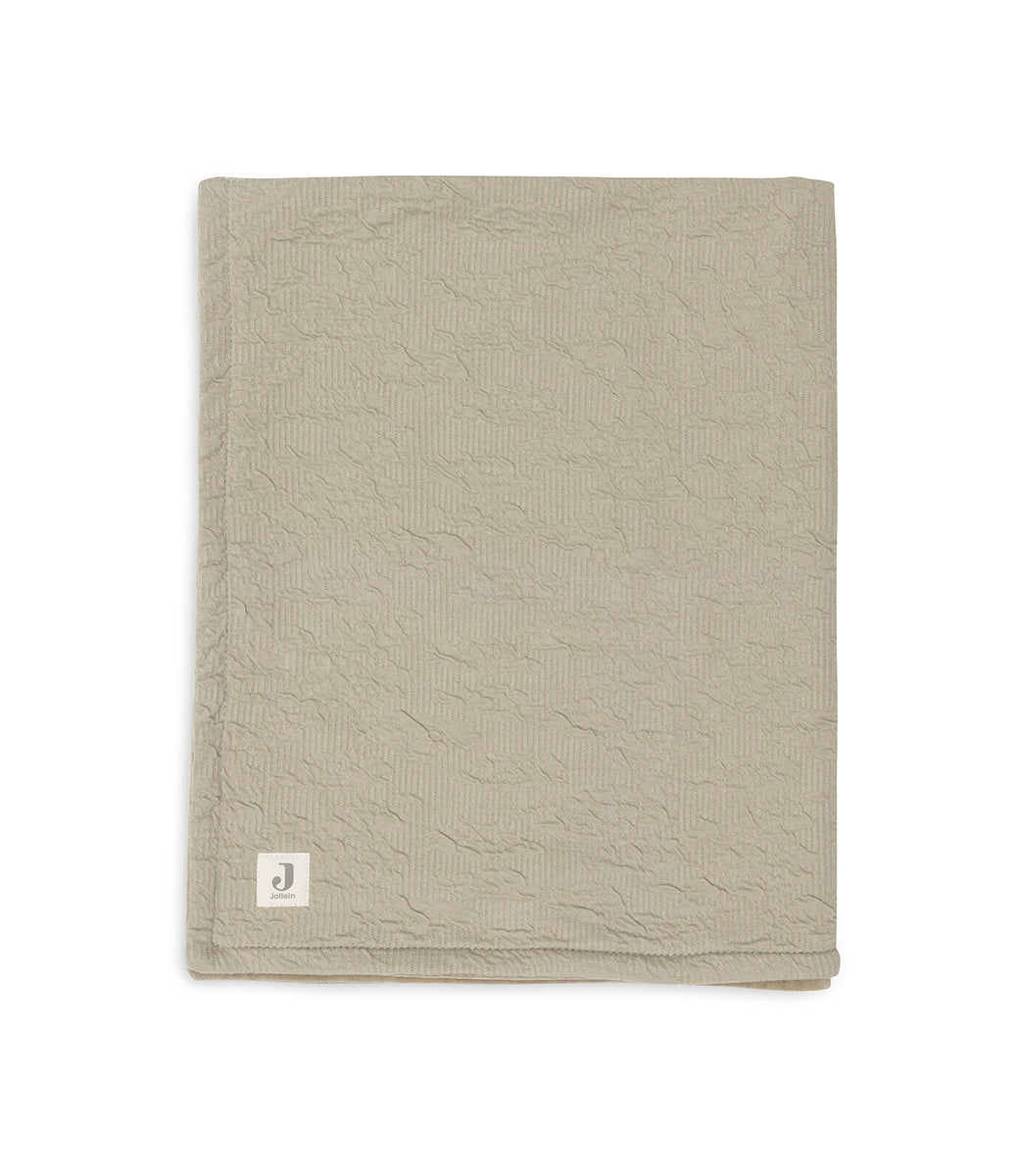 Babydeken geborduurd // Soft waves velvet - olive green
