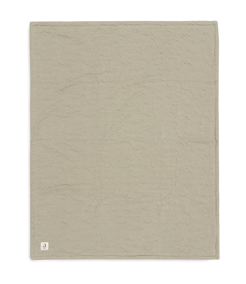 Babydeken geborduurd // Soft waves velvet - olive green