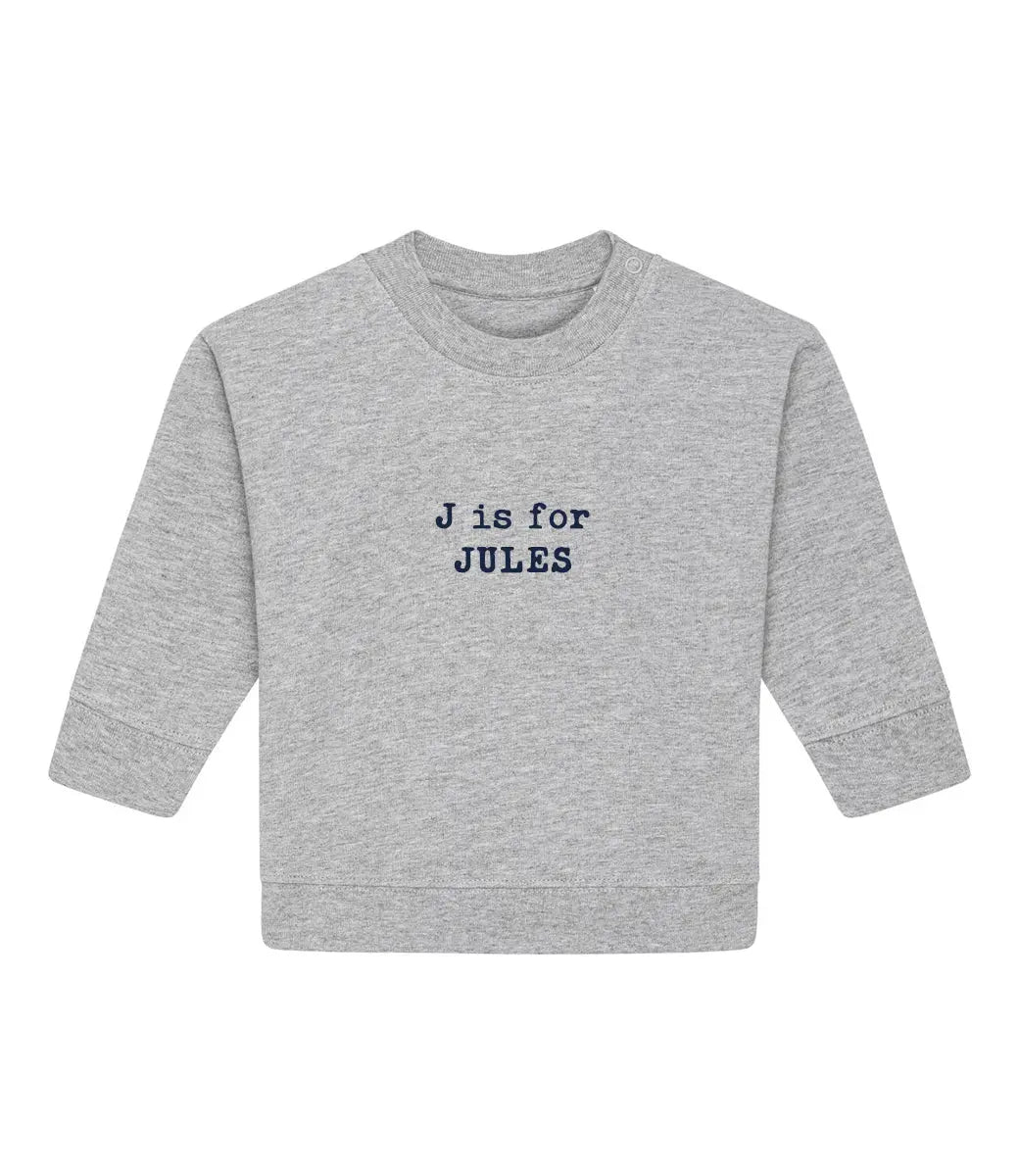 Baby naamsweater // typewriter World of Mina