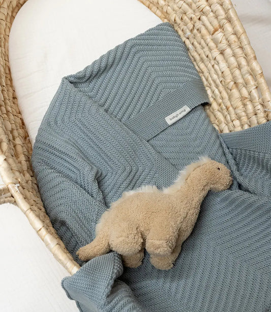 Wiegdeken Grace incl. naam borduren // nordic blue Baby's only