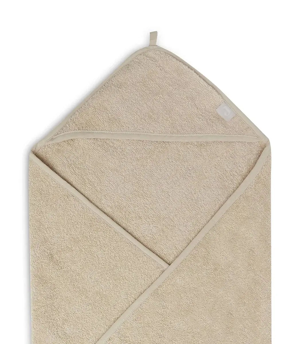 Badcape 75x75cm badstof geborduurd // Nougat Jollein