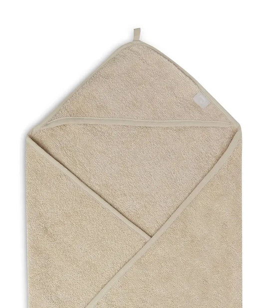 Badcape 75x75cm badstof geborduurd // Nougat Jollein