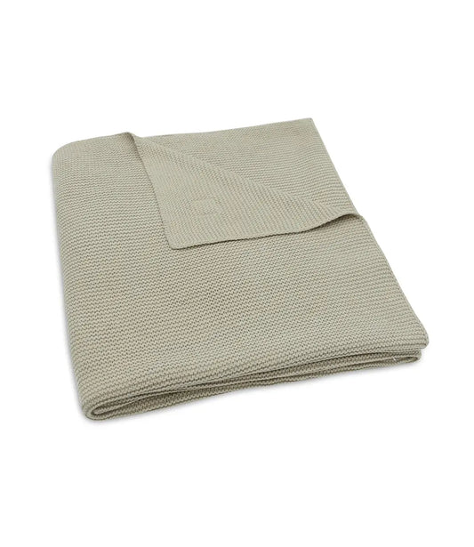 Babydeken incl. naam borduren // Basic knit - Olive green Jollein