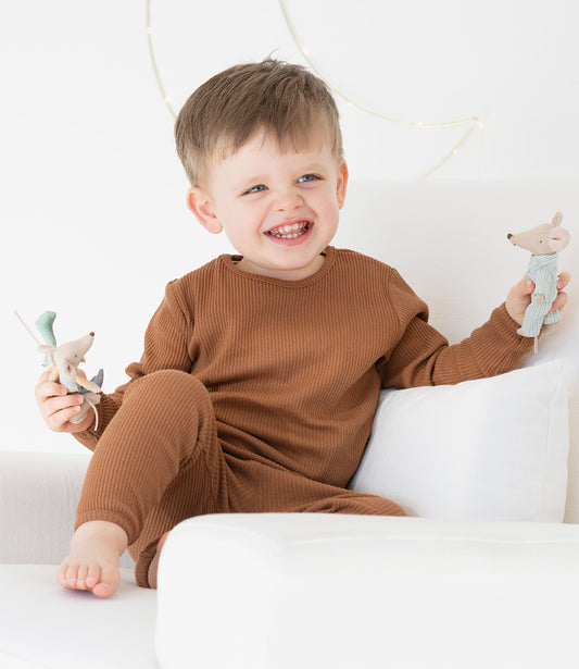 Ribbed pyjama // caramel