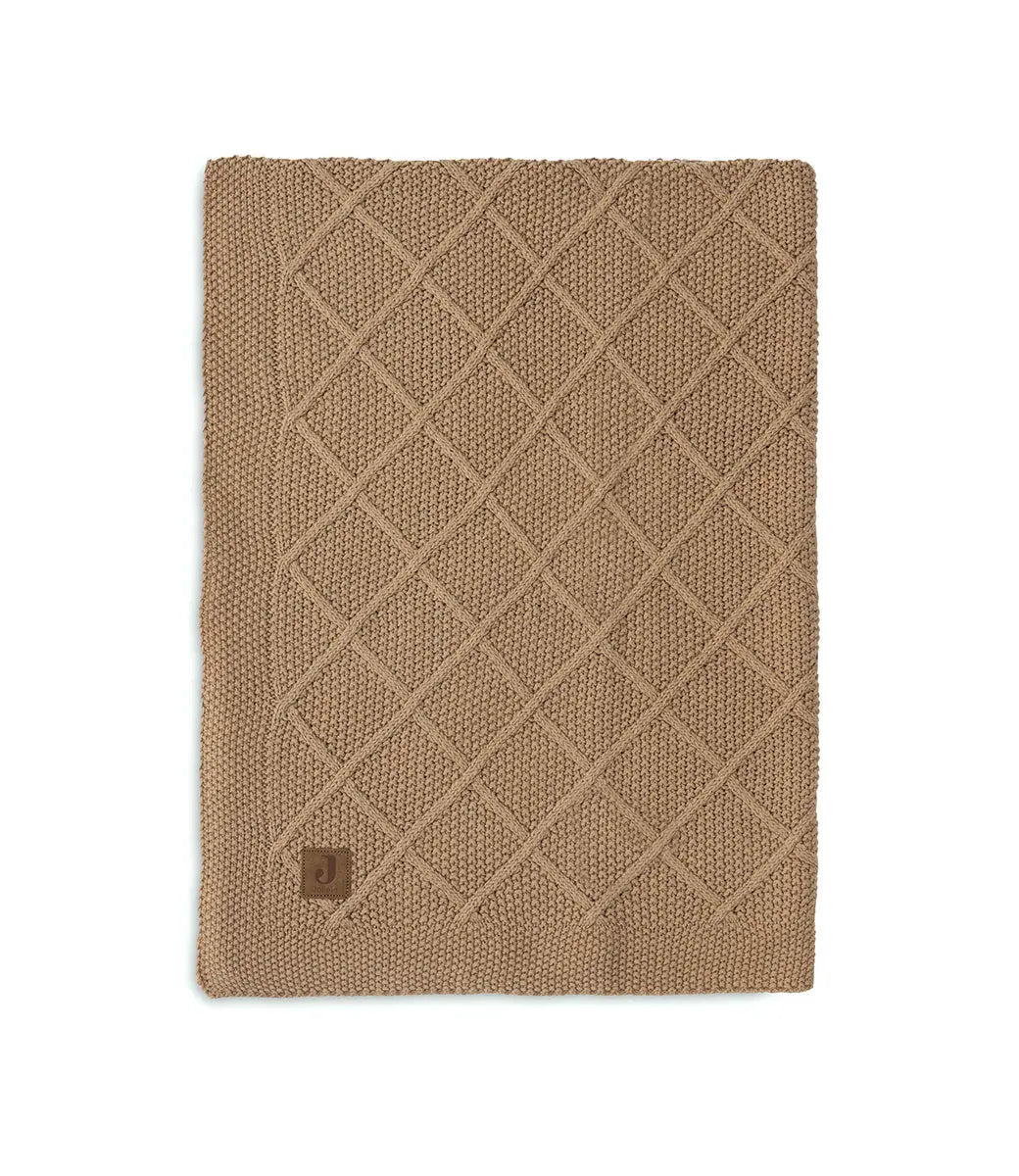 Check knit deken - biscuit Jollein