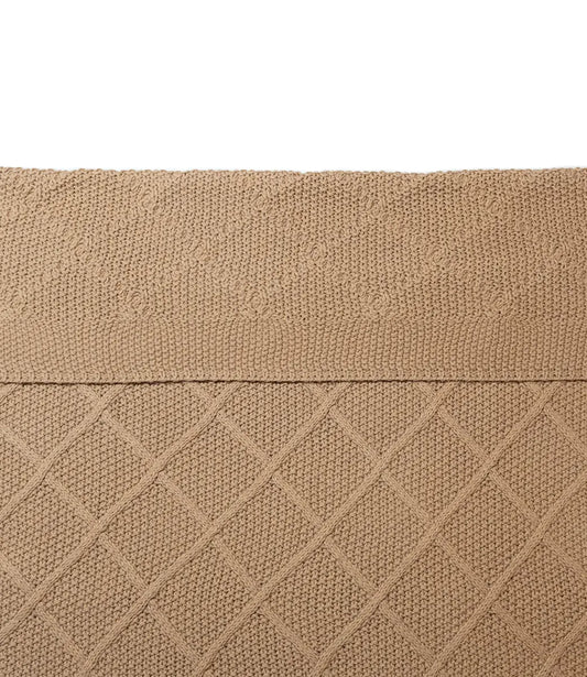 Check knit deken - biscuit Jollein