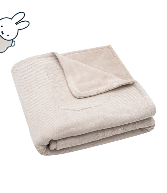 Nijntje winter deken incl. naam borduren // knit fleece - nougat
