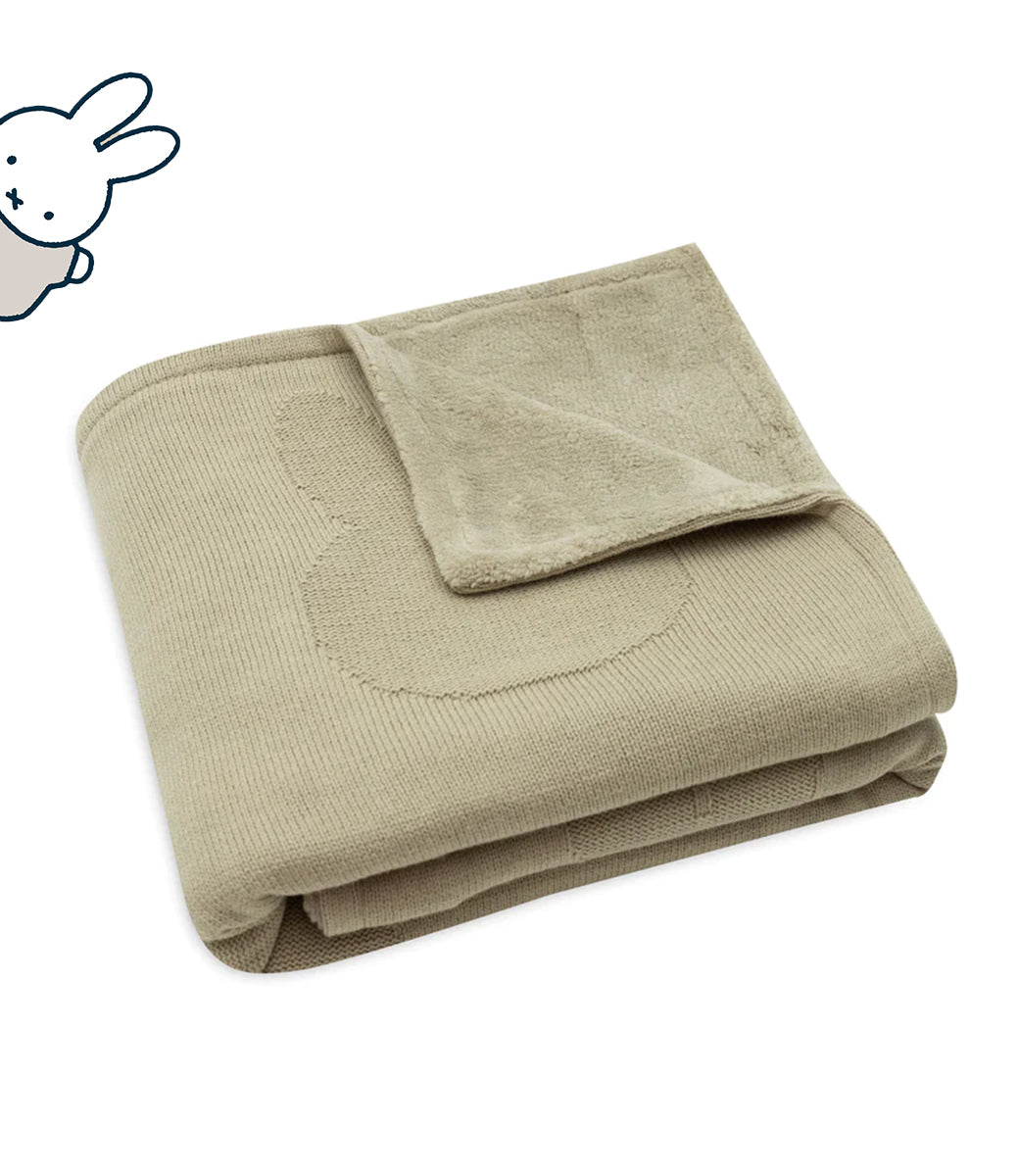 Nijntje winter deken incl. naam borduren // knit fleece - olive green