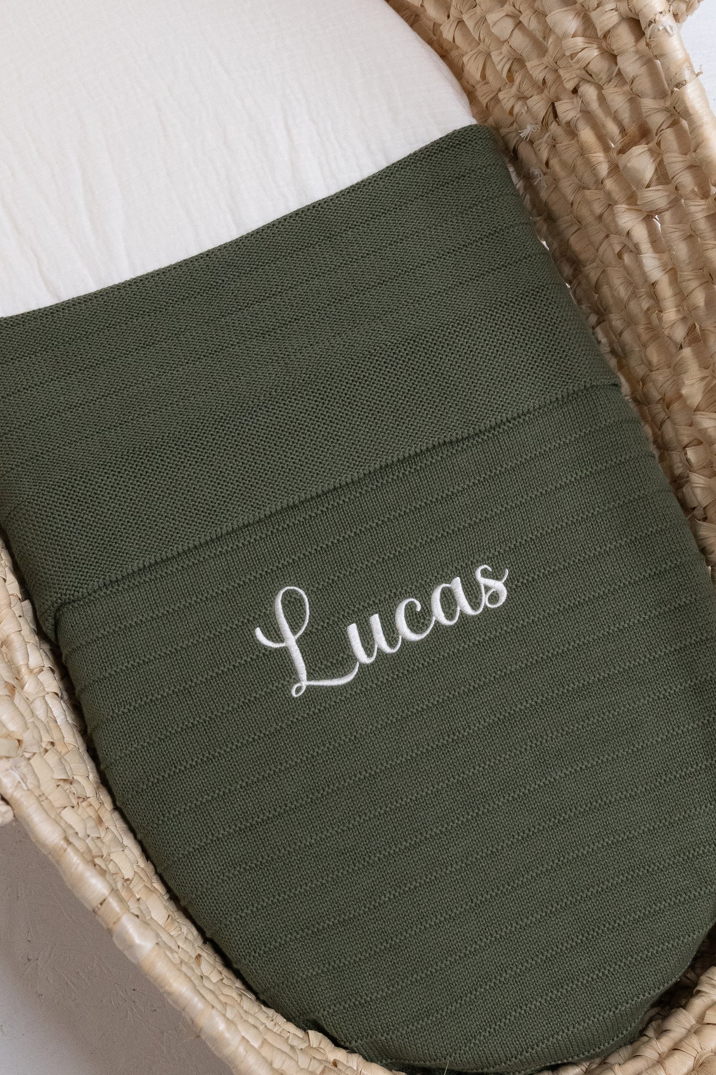 Baby blanket // Pure knit - Leaf green (GOTS)