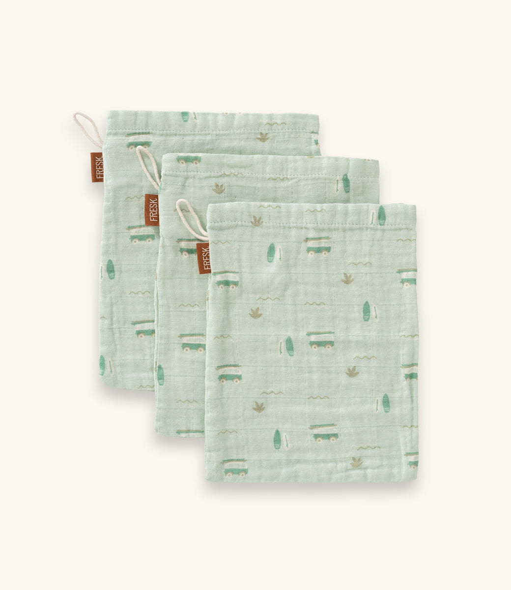 Hydrofiele washandjes set van 3 // Surfboy