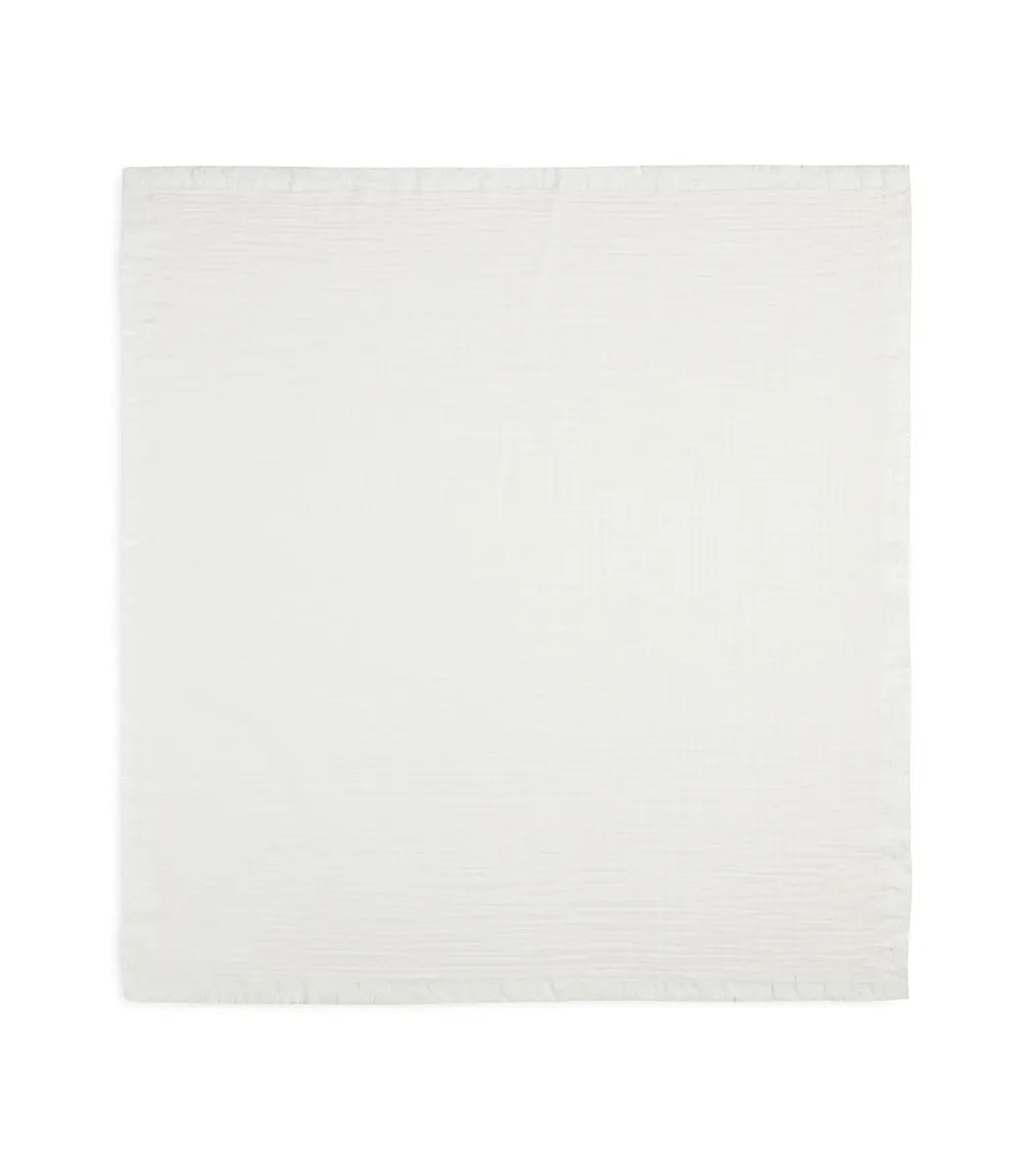 Deken incl. naam borduren // Muslin fringe - Ivory Jollein