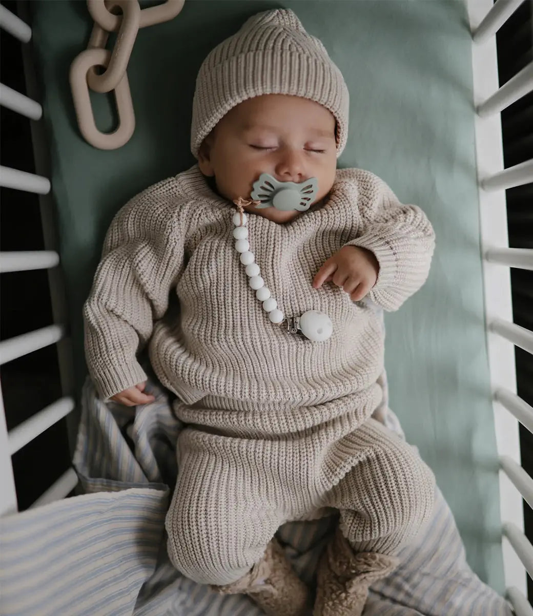 Muslin hoeslaken - Roman green Mushie