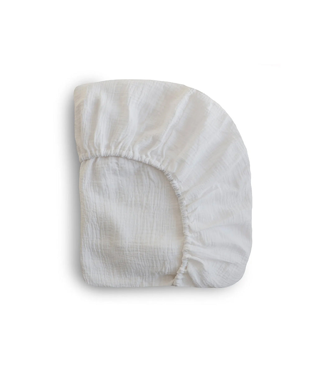 Muslin hoeslaken - White