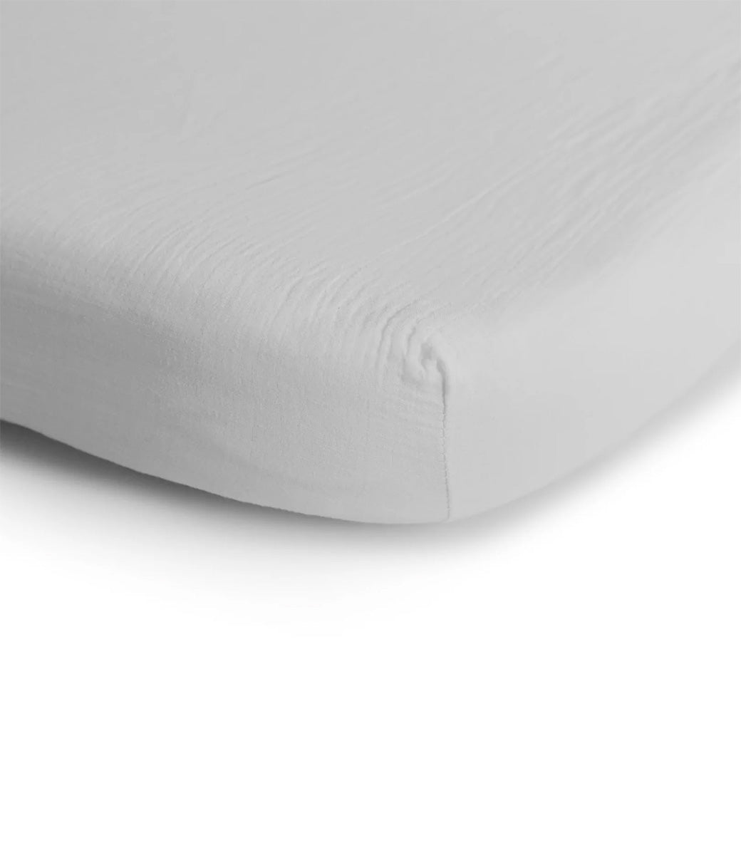 Muslin hoeslaken - White
