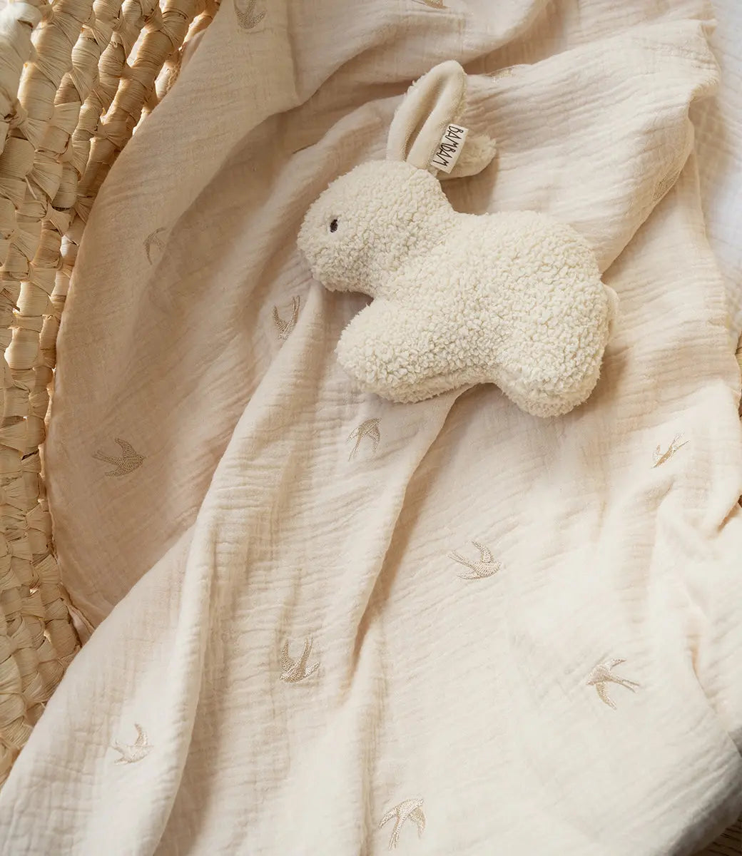 Geborduurd wiegdeken // Zwaluw Gentil Coquelicot - Paris