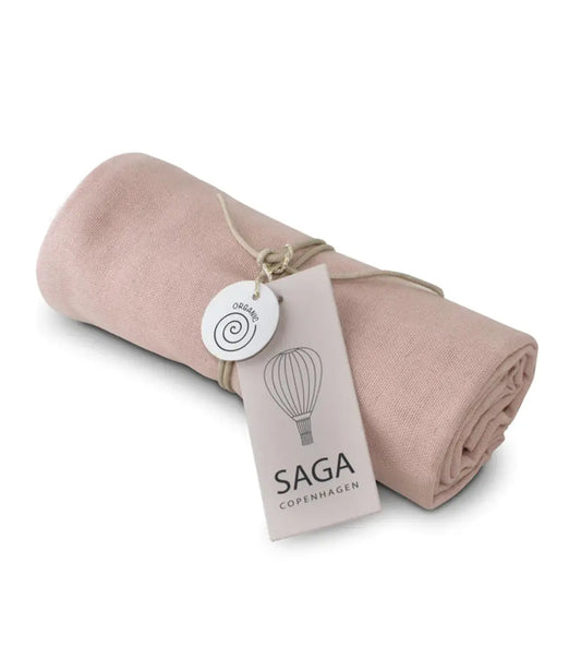 Hydrofiele doek // Misty rose - geborduurd met naam SAGA Copenhagen