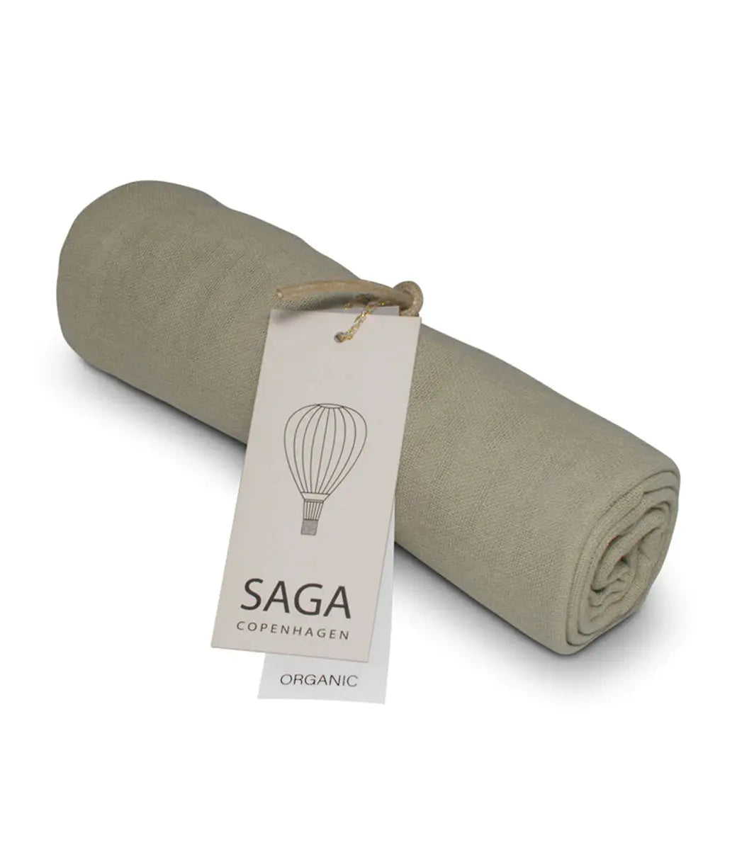 Hydrofiele doek // green tea - geborduurd met naam SAGA Copenhagen