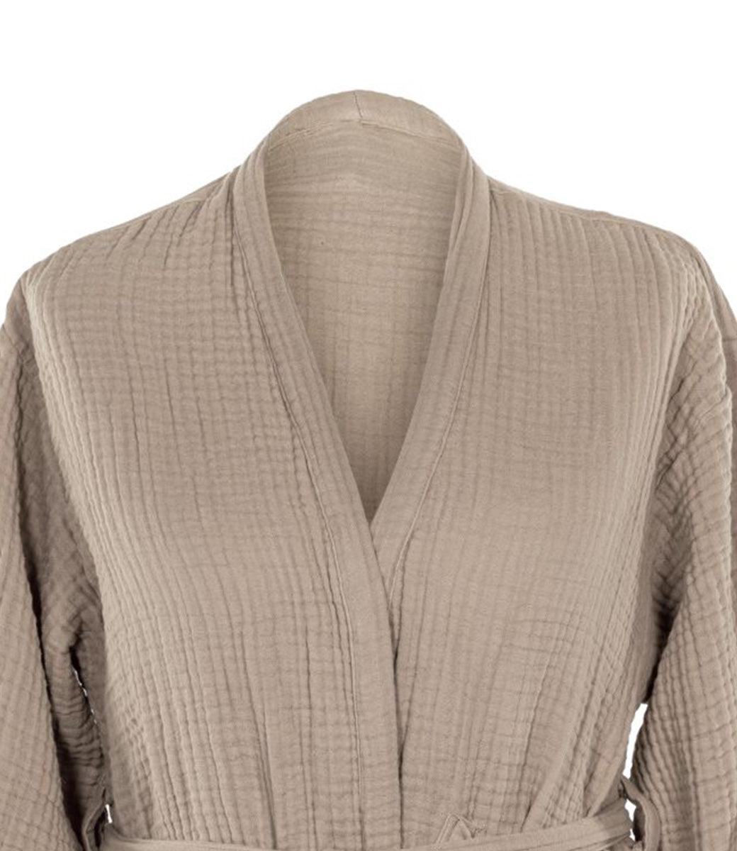 Hydrofiele badjas // Taupe (optie: borduren met naam)