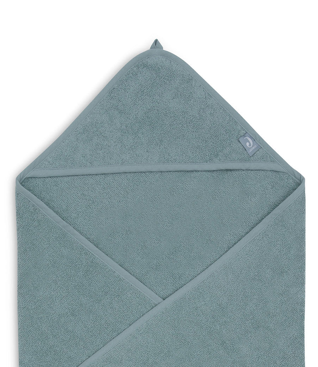 Badcape 75x75cm badstof geborduurd // Sea green
