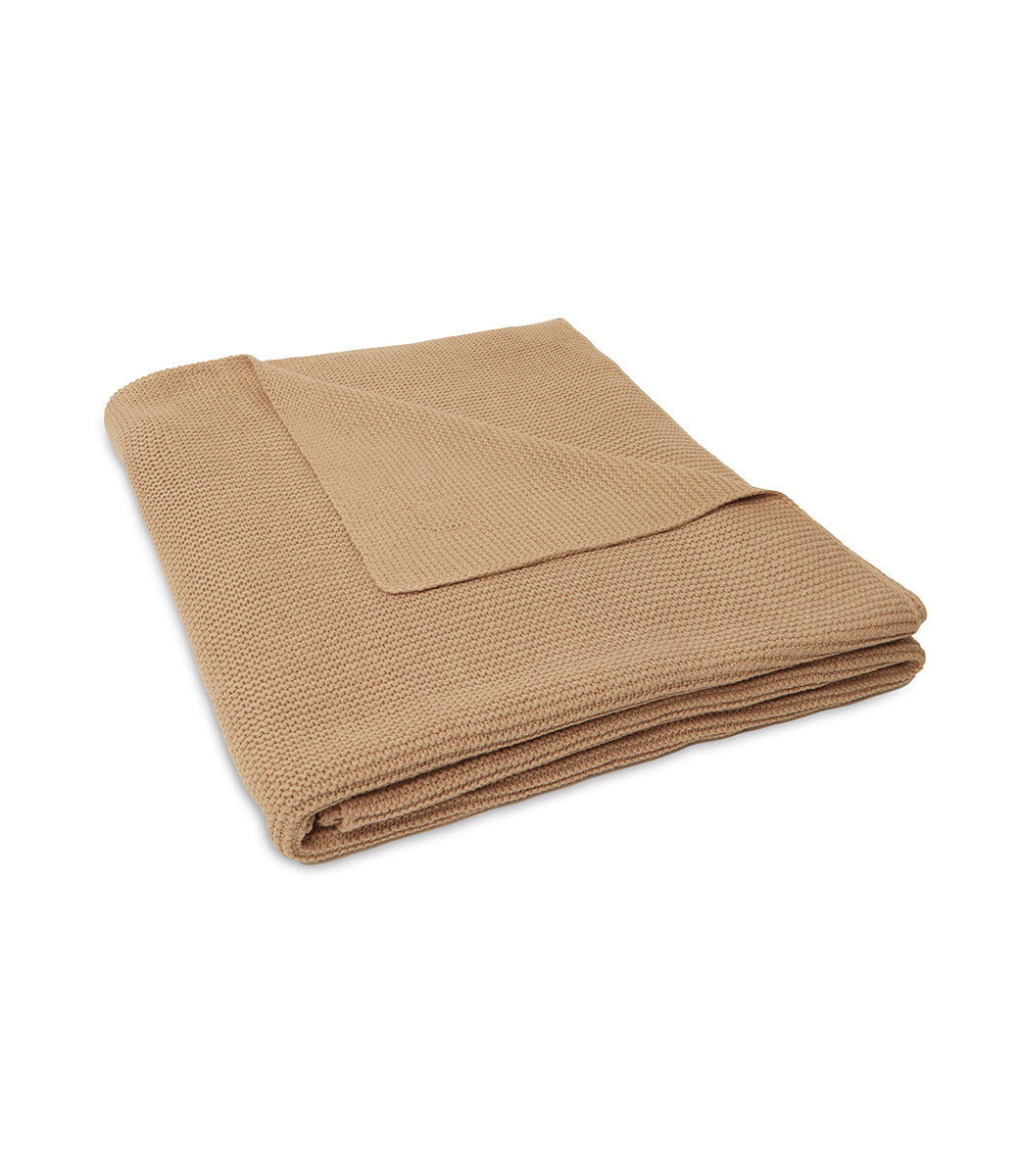Babydeken incl. naam borduren // Basic knit - Biscuit