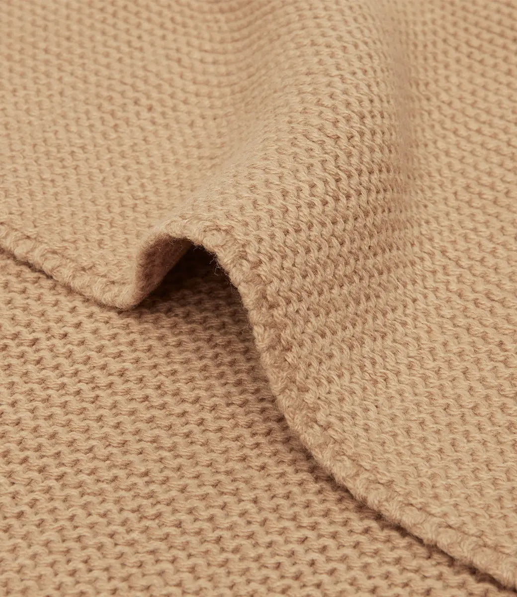 Babydeken incl. naam borduren // Basic knit - Biscuit Jollein