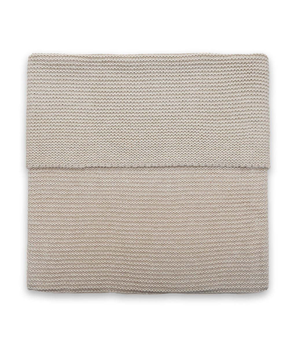 Babydeken incl. naam borduren // Basic knit - Nougat