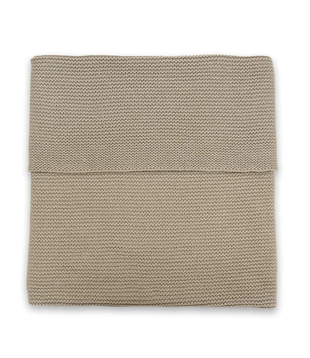 Babydeken incl. naam borduren // Basic knit - Olive green Jollein