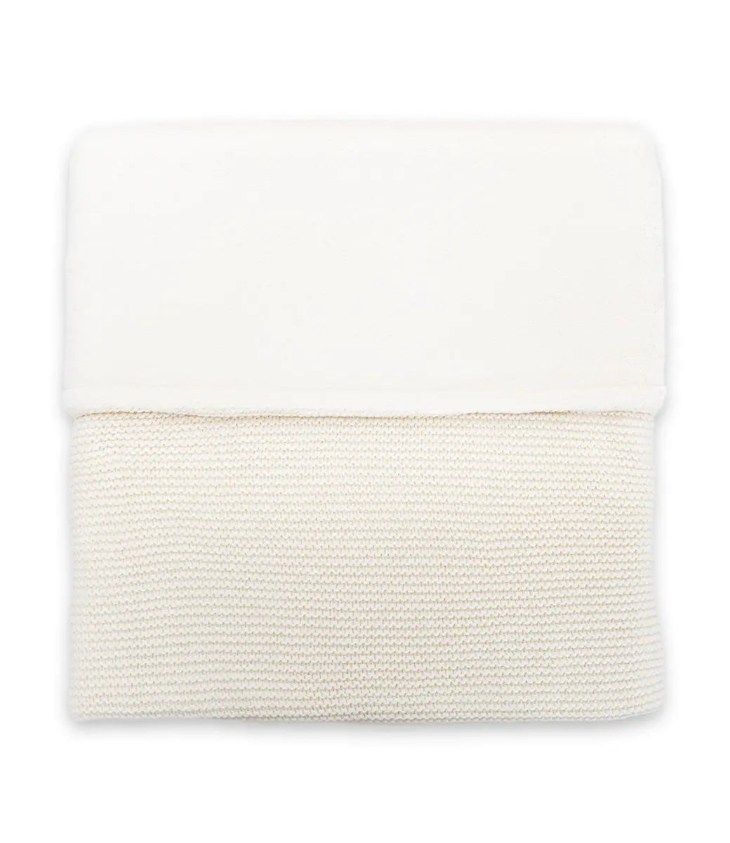 Winter deken incl. naam borduren // fleece basic knit - Ivory Jollein