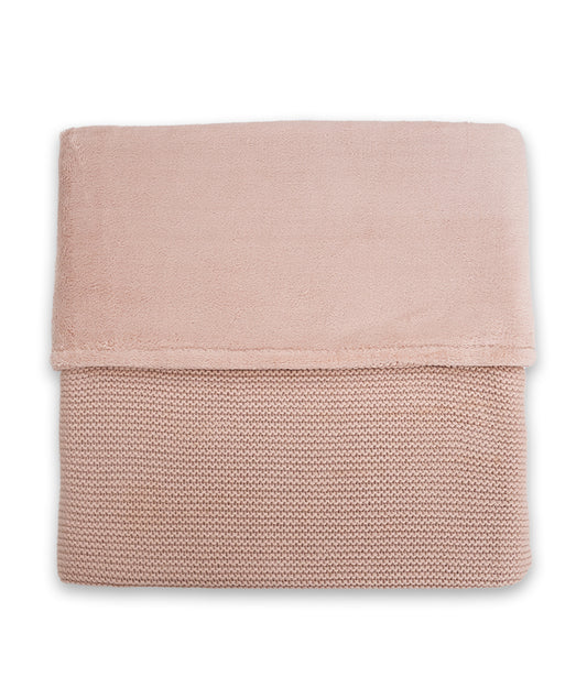 Winter deken incl. naam borduren // fleece basic knit - Wild rose