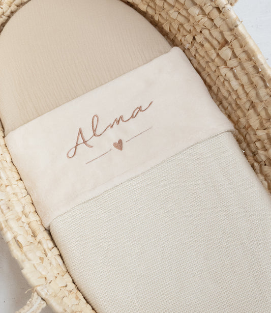Winter deken incl. naam borduren // fleece basic knit - Ivory