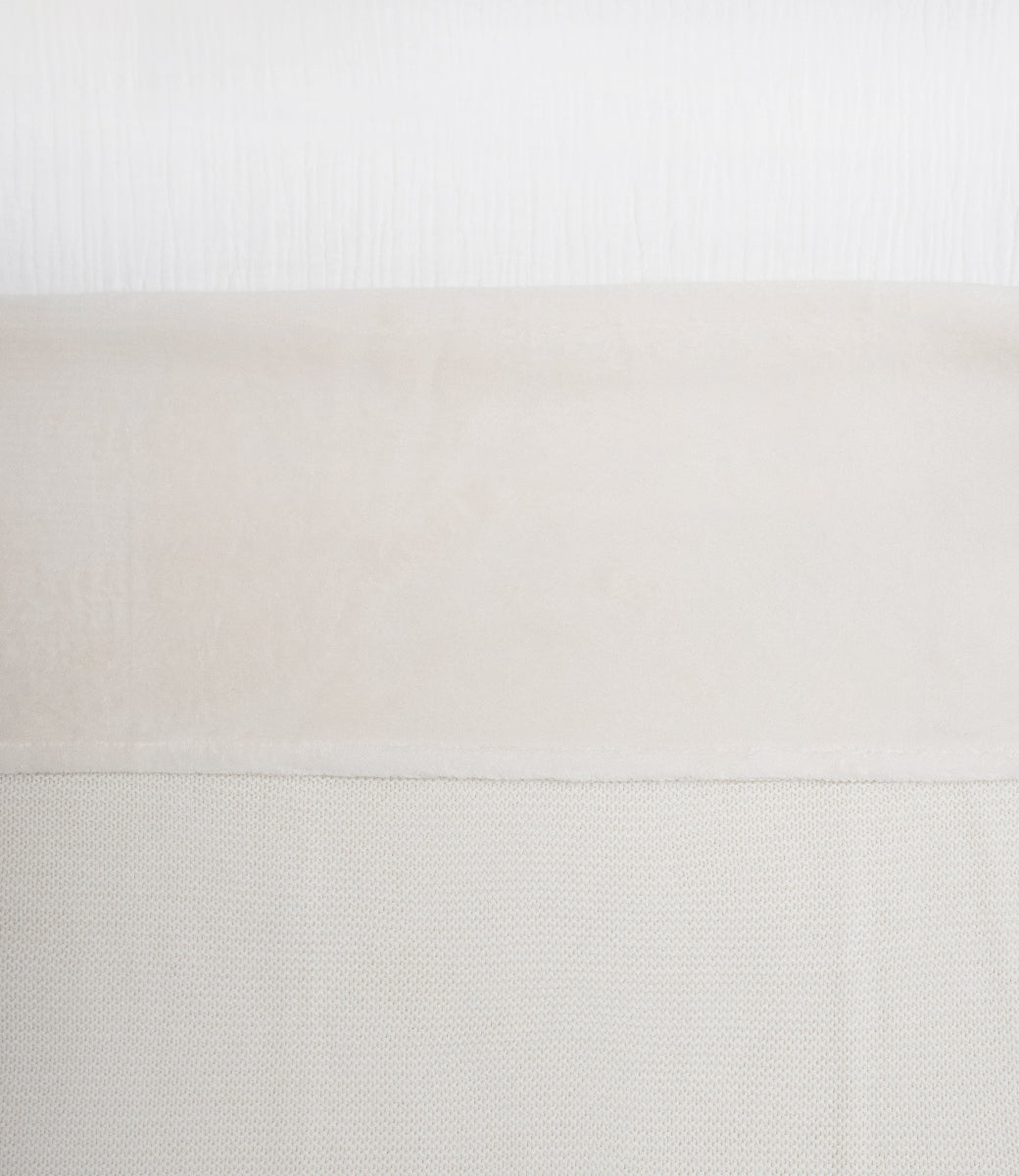 Winter deken incl. naam borduren // fleece basic knit - Ivory