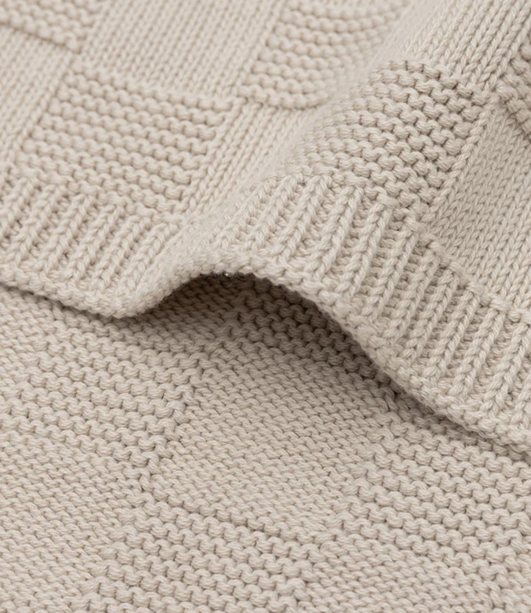 Babydeken Box knit - warm sand