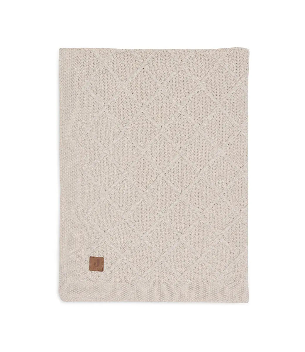 Check knit deken - oatmeal Jollein