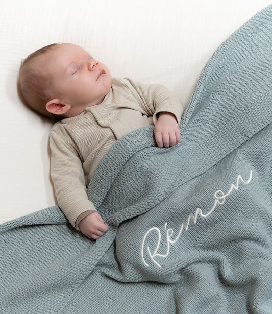 Cosy knit deken - sea green