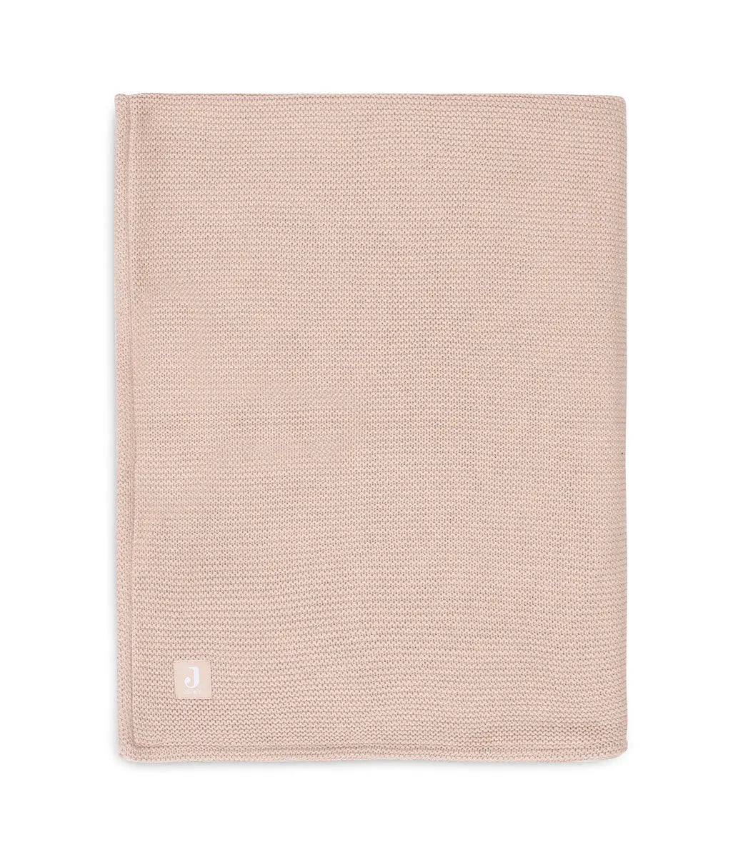 Winter deken incl. naam borduren // fleece basic knit - Wild rose Jollein