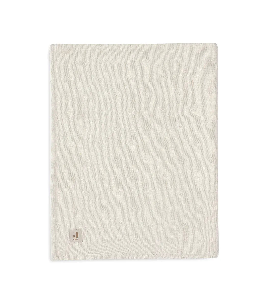 Winterdeken Cosy knit - ivory/velvet Jollein