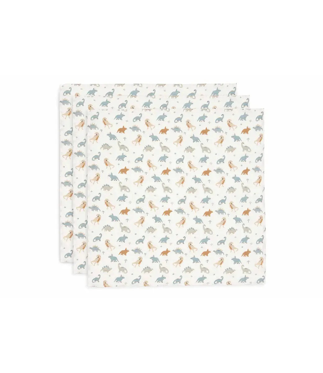 Hydrofiele doeken Small 70x70cm // Roarsome dino - 3 Stuks Jollein
