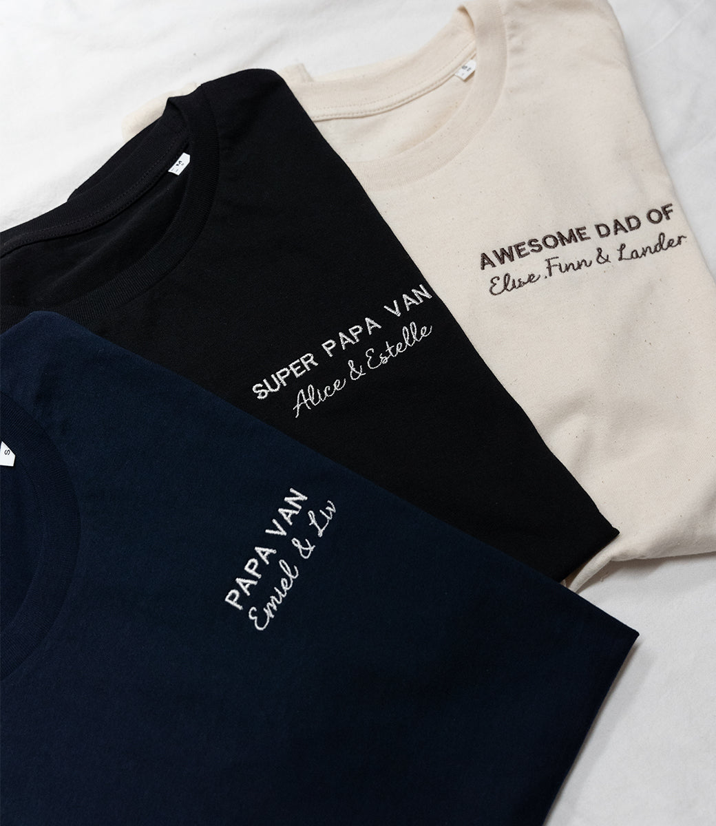 Papa t-shirt - geborduurd
