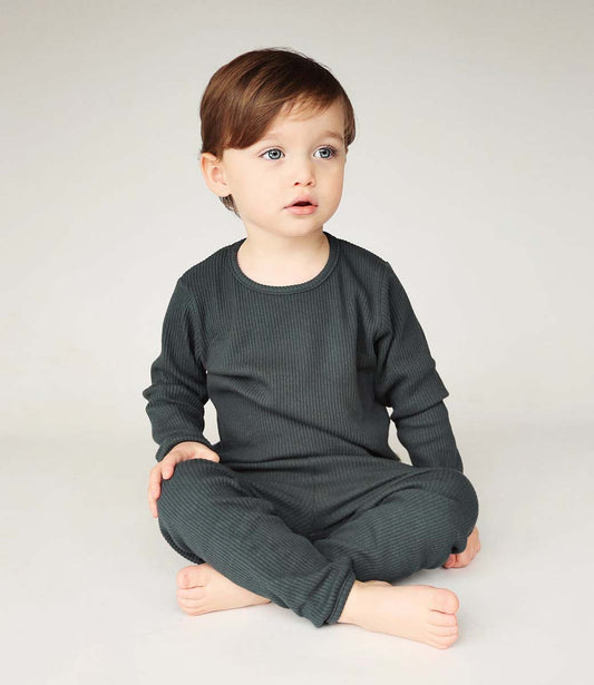 Rib pyjama // Pine green