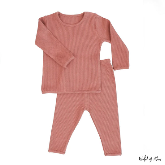 Rib pyjama // Coral pink