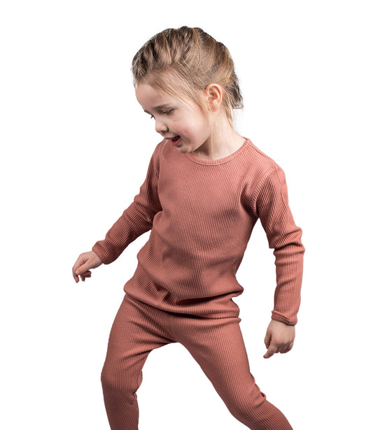 Rib pyjama // Coral pink