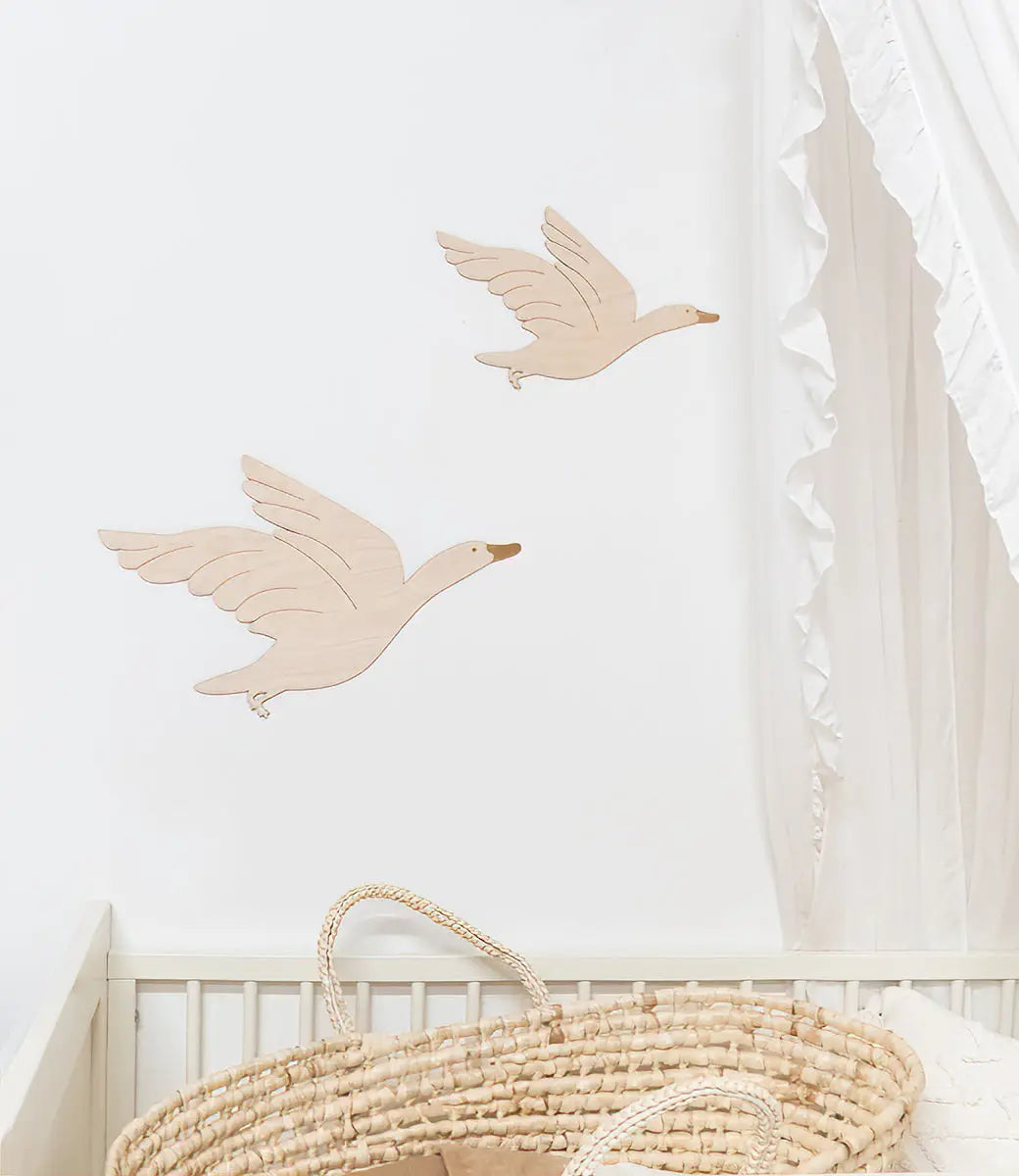 Houten ganzen // set van 2 World of Mina