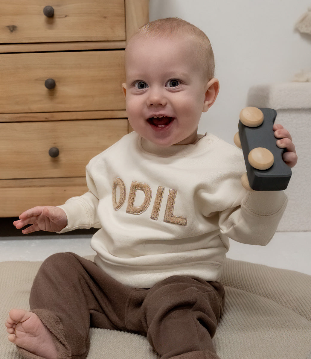 Baby naamsweater // Teddy