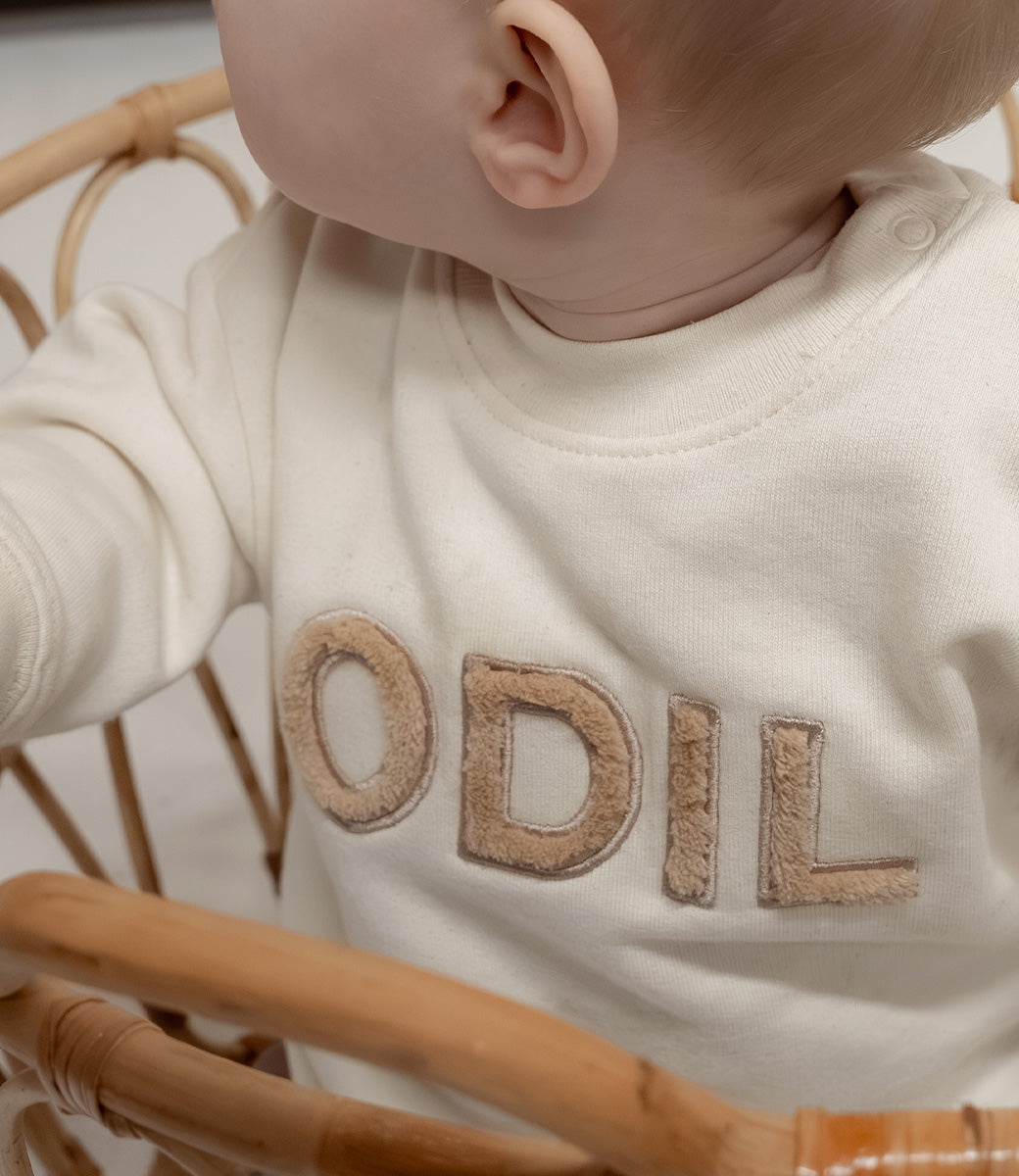Baby naamsweater // Teddy