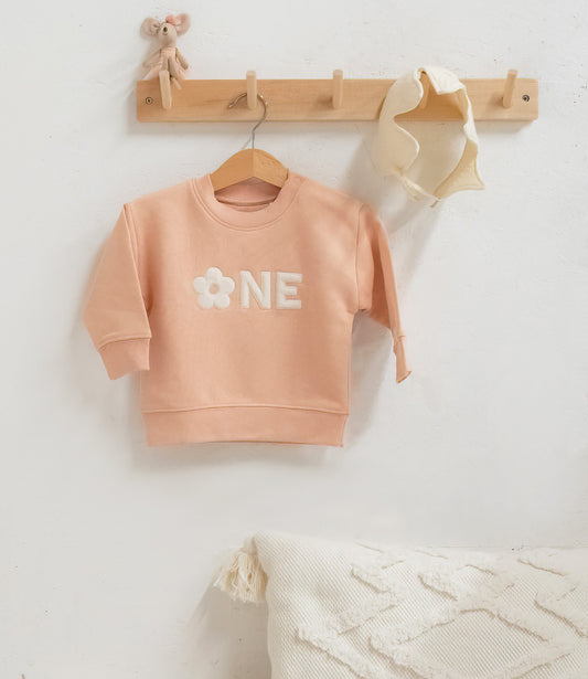 Sweater birthday // Teddy one - peche