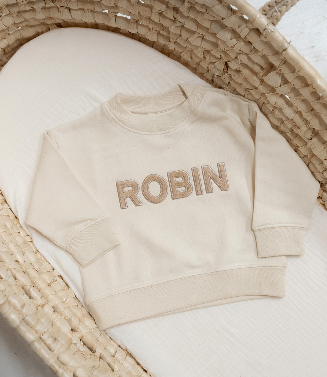 Baby naamsweater // Teddy
