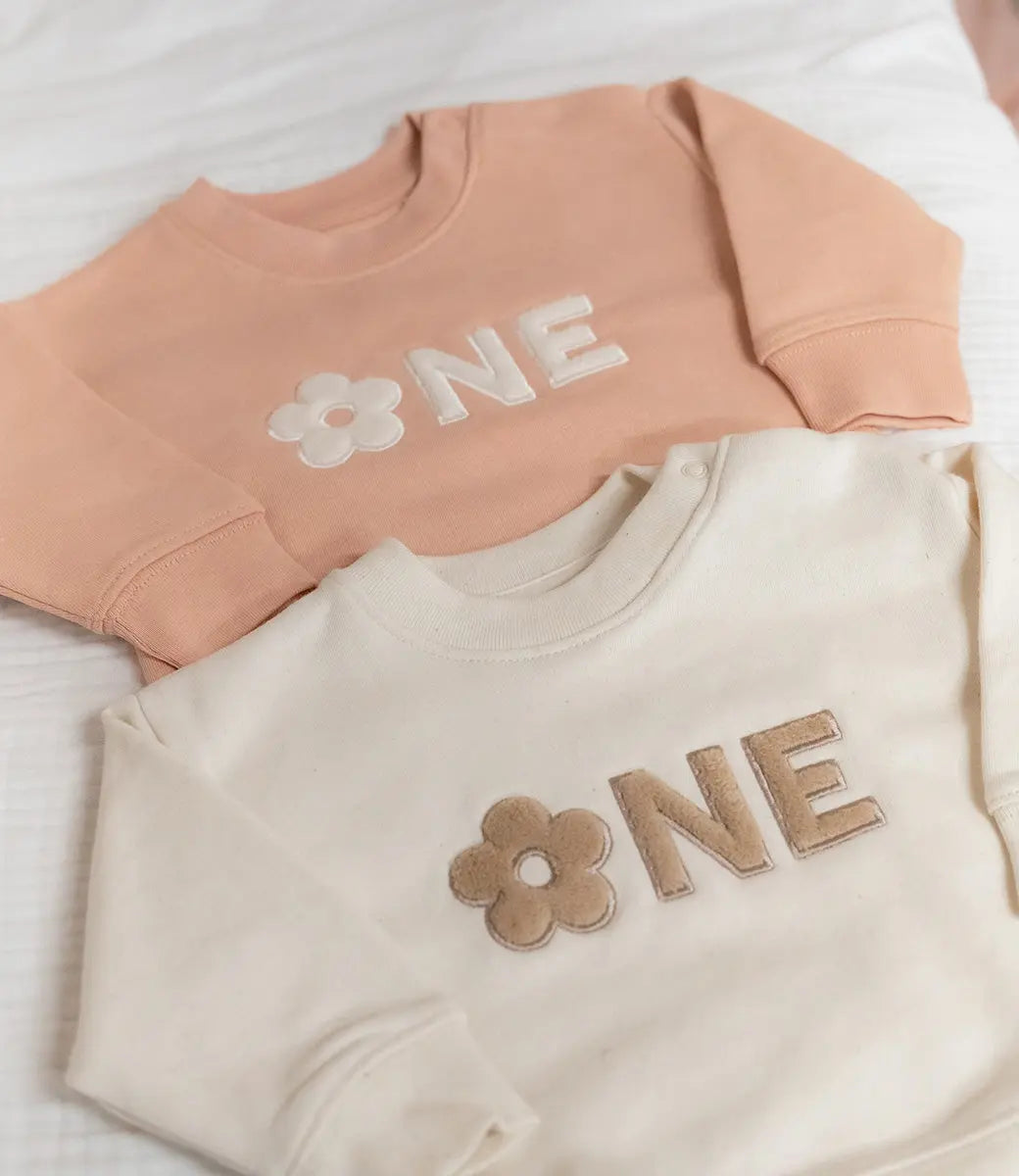 Sweater verjaardag // Teddy one - naturel World of Mina